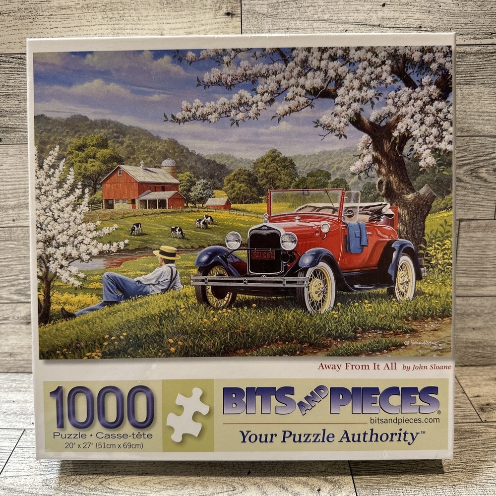 BITS & PIECES 1000PC Puzzle 20x27" Away From It All by Sloane Factory Sealed
